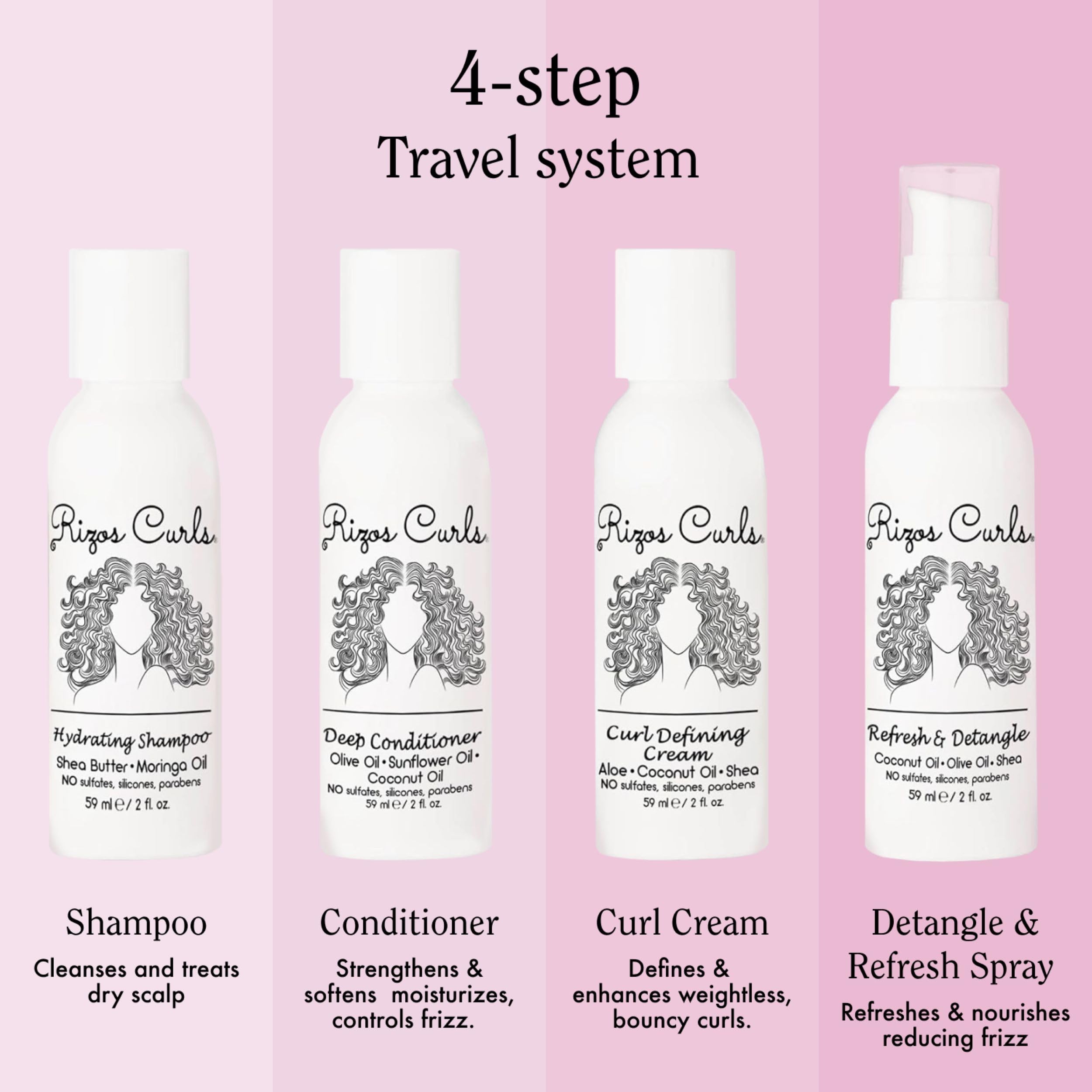 Rizos Curls shampoing hydratant, nettoyage en douceur et hydratation profonde.