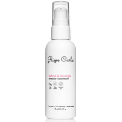 Rizos Curls Travel Refresh & Detangle Spray – Bouteille-pompe, hydratation rapide en déplacement.
