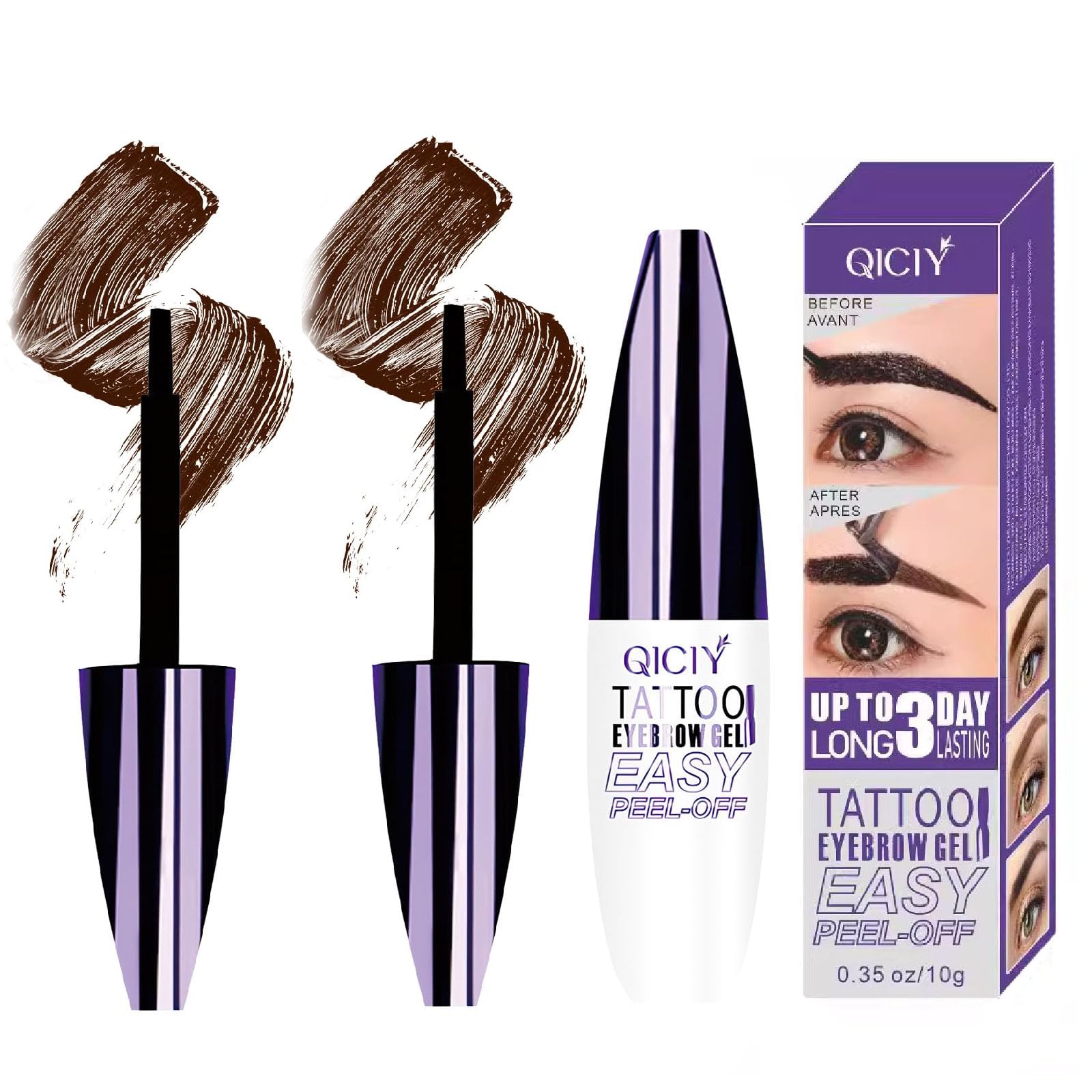 Rliolouo QICIY gel sourcils décollement emballage prêt à l’emploi pour démarrer
