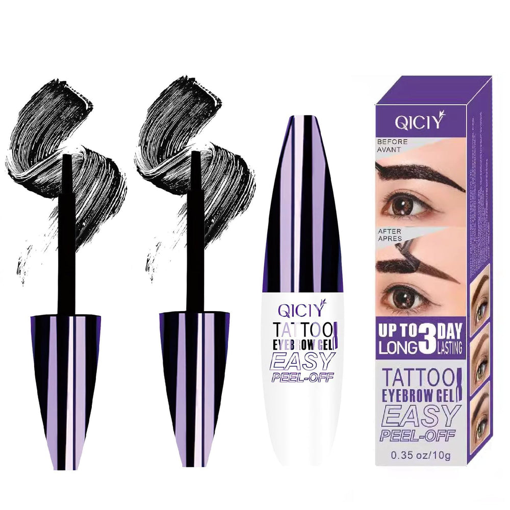 Rliolouo QICIY gel peel-off sourcils noir, pack 2pcs, démarrage rapide et pratique.