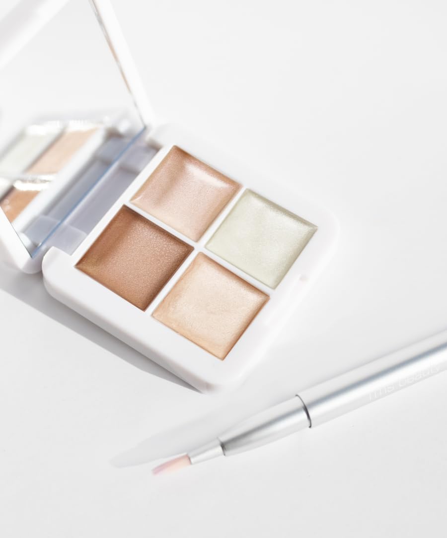 RMS Beauty Lip2Cheek Glow Quad pour les joues, intensité modulable et tenue légère.