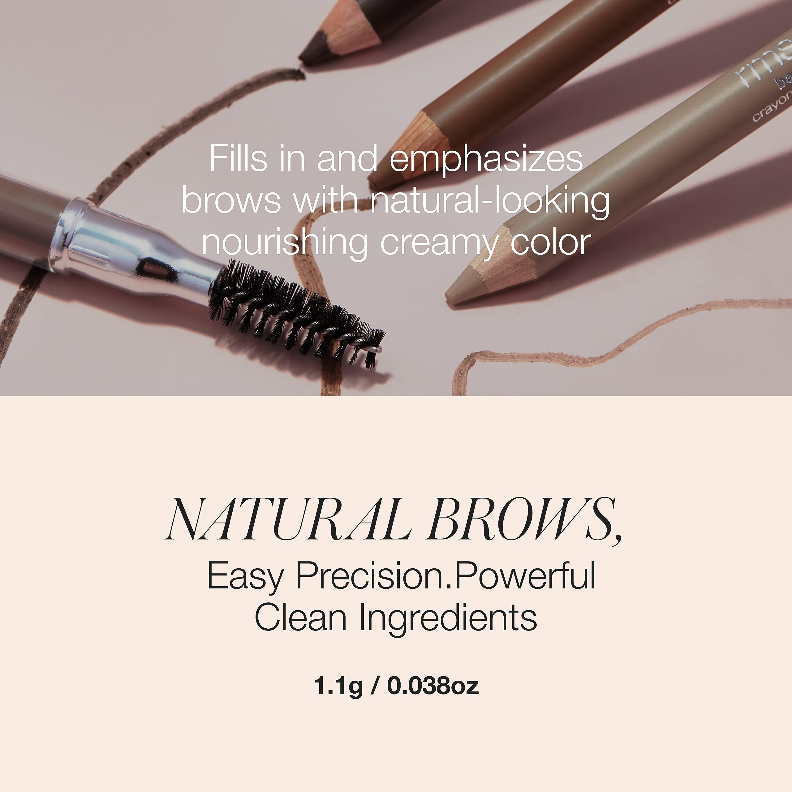 RMS Beauty Back2Brow texture crémeuse qui glisse sans traction.