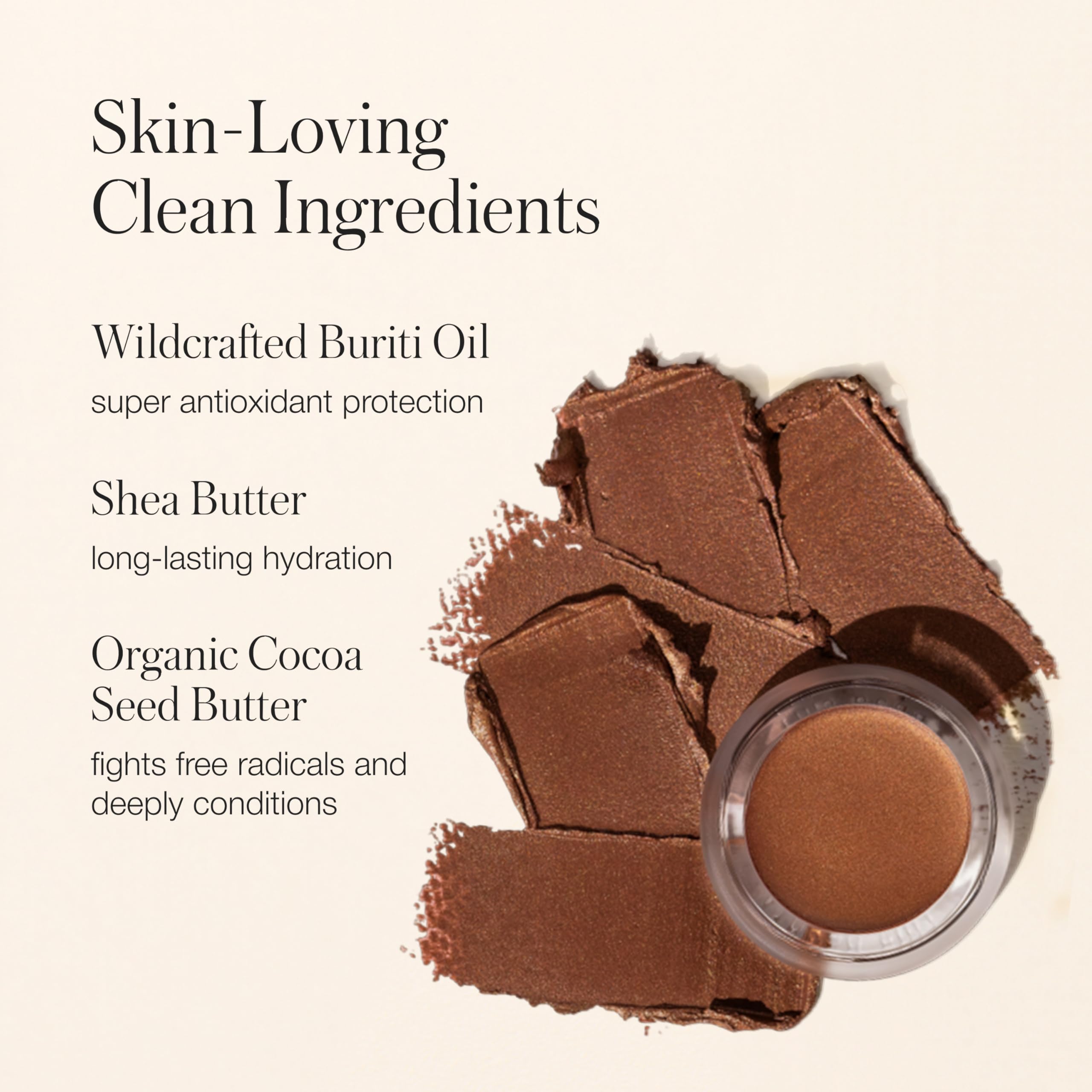 RMS Beauty Buriti Bronzer crème – travail sur les tempes pour un contour doux.