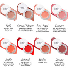 RMS Beauty Lip2Cheek, swatch joues, rendu rosé léger et durable.