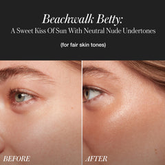 Texture crème gel-poudre offrant une application fluide et lumineuse.