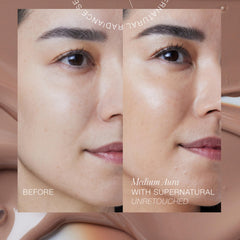 RMS Beauty Supernatural Radiance Serum SPF 30 peau lumineuse après application.