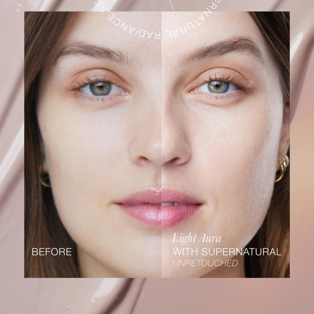 RMS Beauty Supernatural Radiance Serum SPF 30 révèle une peau lumineuse et uniforme.