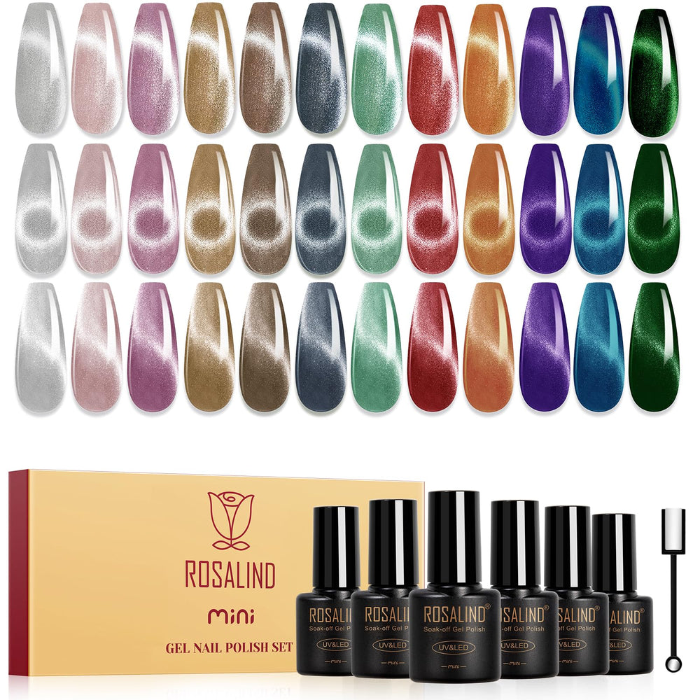 Vernis gel ROSALIND effet œil-de-chat avec aimant sur les ongles.