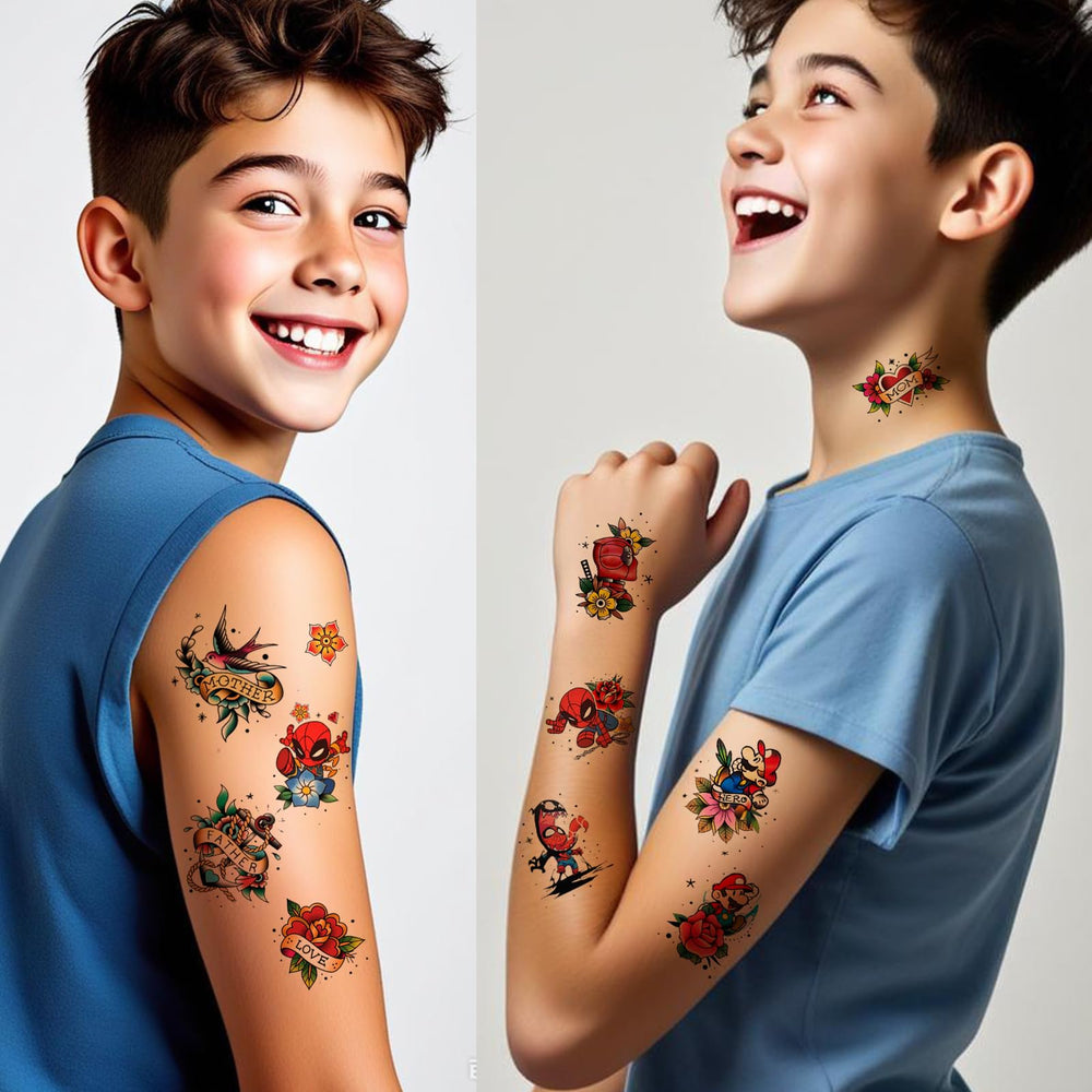 Tatouages adhésifs lavables et étanches, durent généralement 3 à 5 jours sans retouches