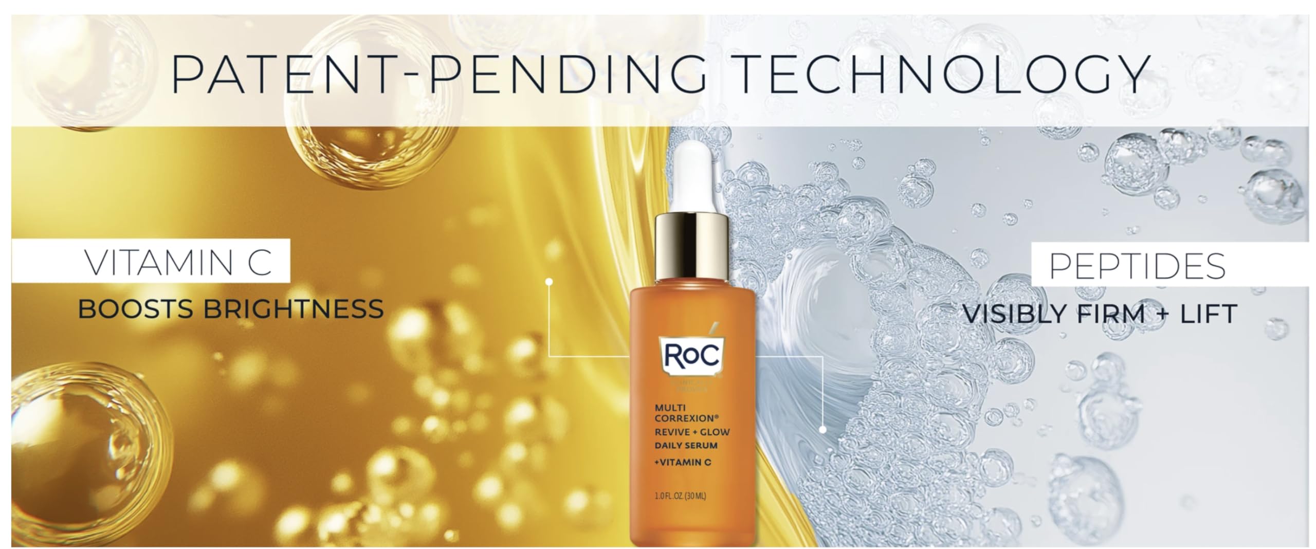 Texture légère RoC Revive et Glow sur la peau rafraîchie.