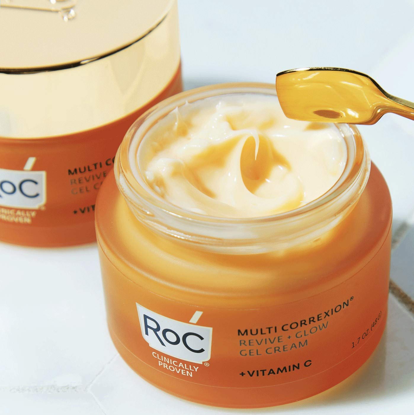 RoC Multi Correxion Revive + Glow – texture gel-visage légère, idéale sous maquillage.