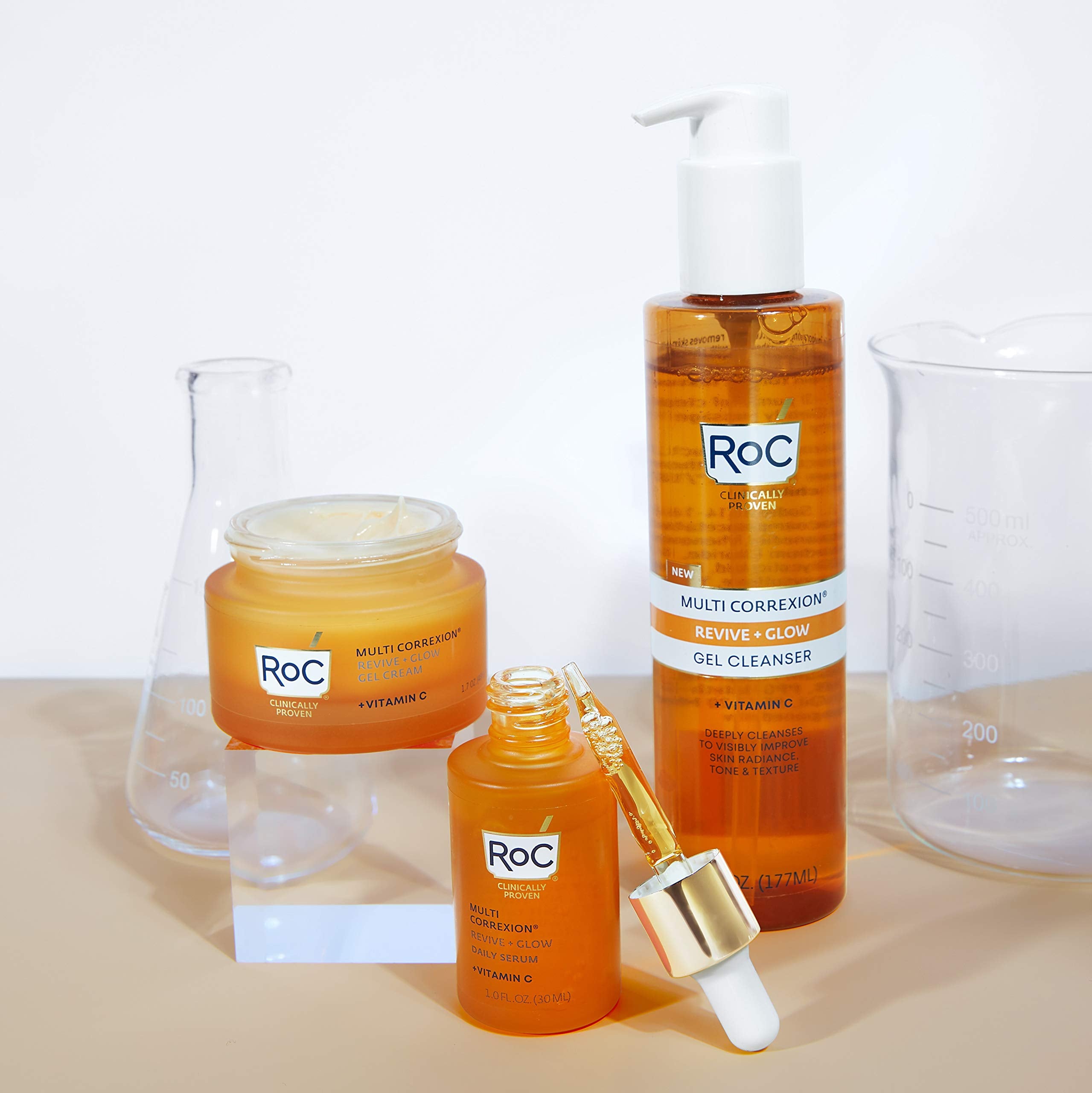 RoC Multi Correxion Revive + Glow – routine quotidienne simplifiée pour une peau saine.