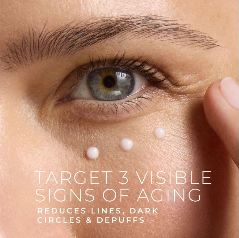 Texture crémeuse RoC autour des yeux, pénètre rapidement et laisse une sensation légère.