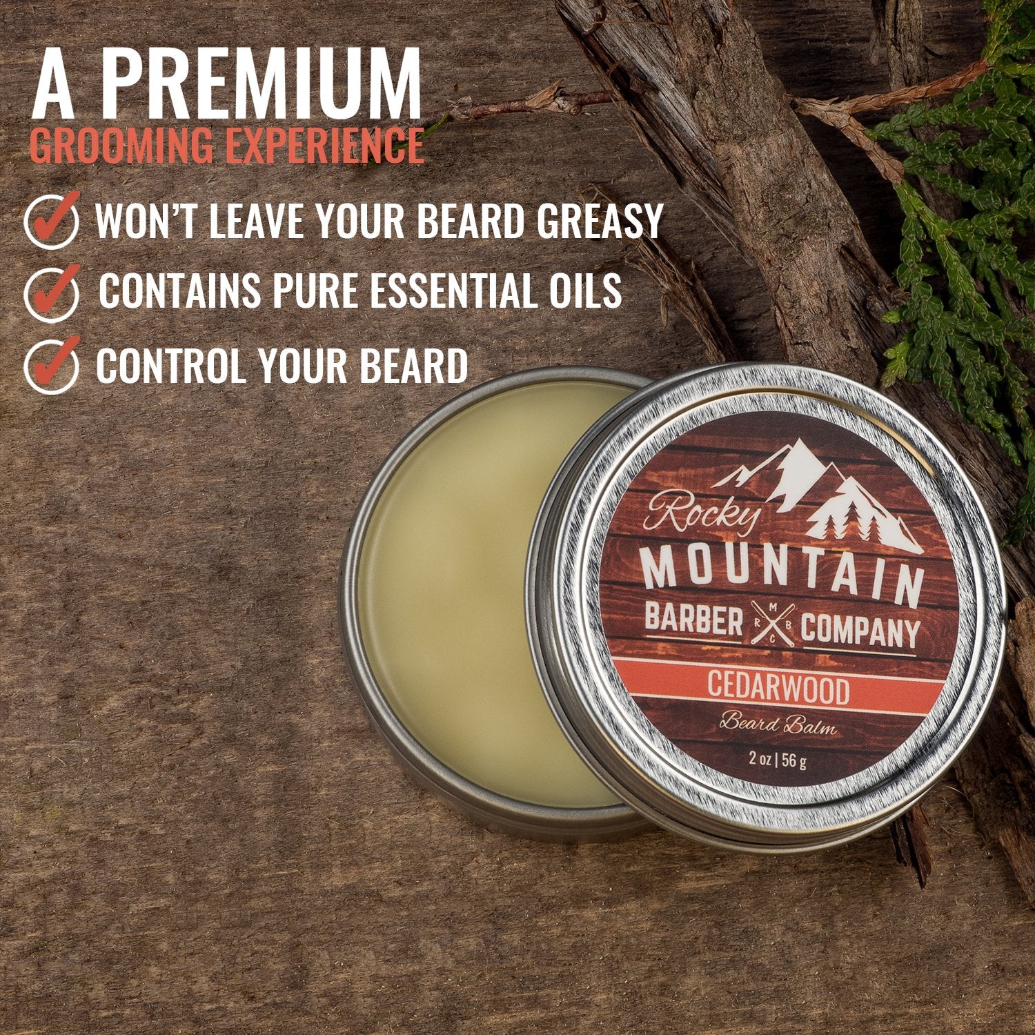 Baume barbe Rocky Mountain Barber, boîte 56 g format portable
