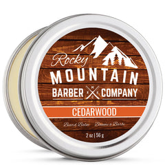 Baume barbe Rocky Mountain Barber dans le pot cedre, hydratation des poils