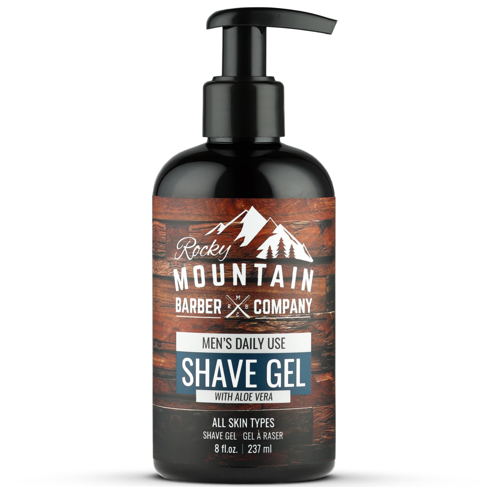 Gel de rasage transparent Rocky Mountain Barber Co pour un rasage précis et clair.