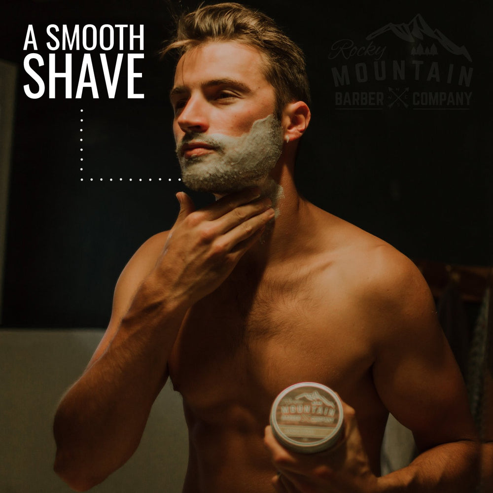 Rocky Mountain Barber Company crème rasage rasage traditionnel, prêt pour cartouche.