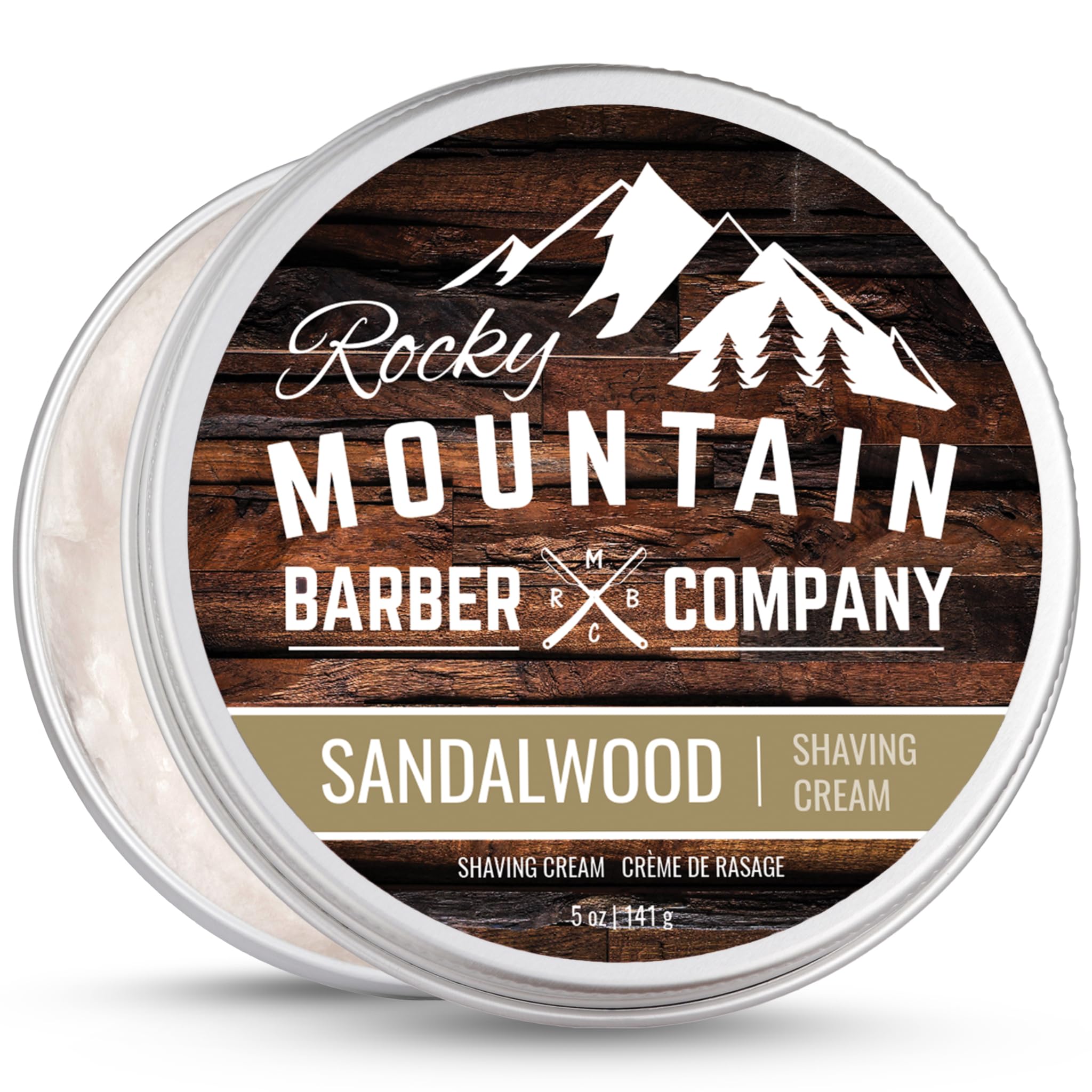 Rocky Mountain Barber Company crème rasage texture epaisse pour mousse dense.