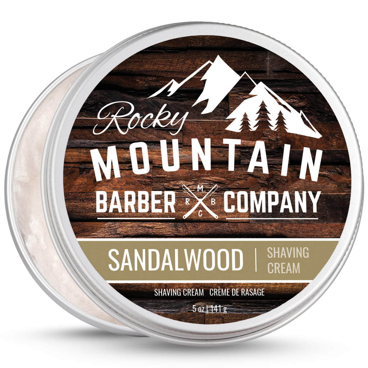 Rocky Mountain Barber Company crème rasage texture epaisse pour mousse dense.