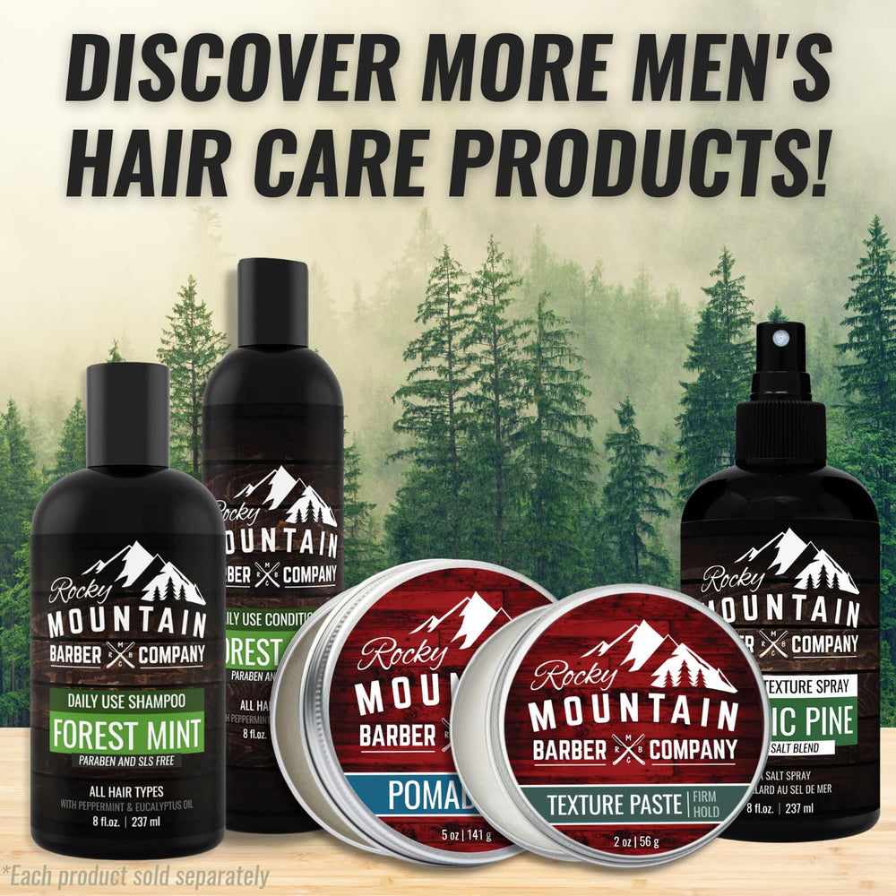 Rocky Mountain Barber Conditionneur Etiquette Design élégant, meilleur repérage en magasin.
