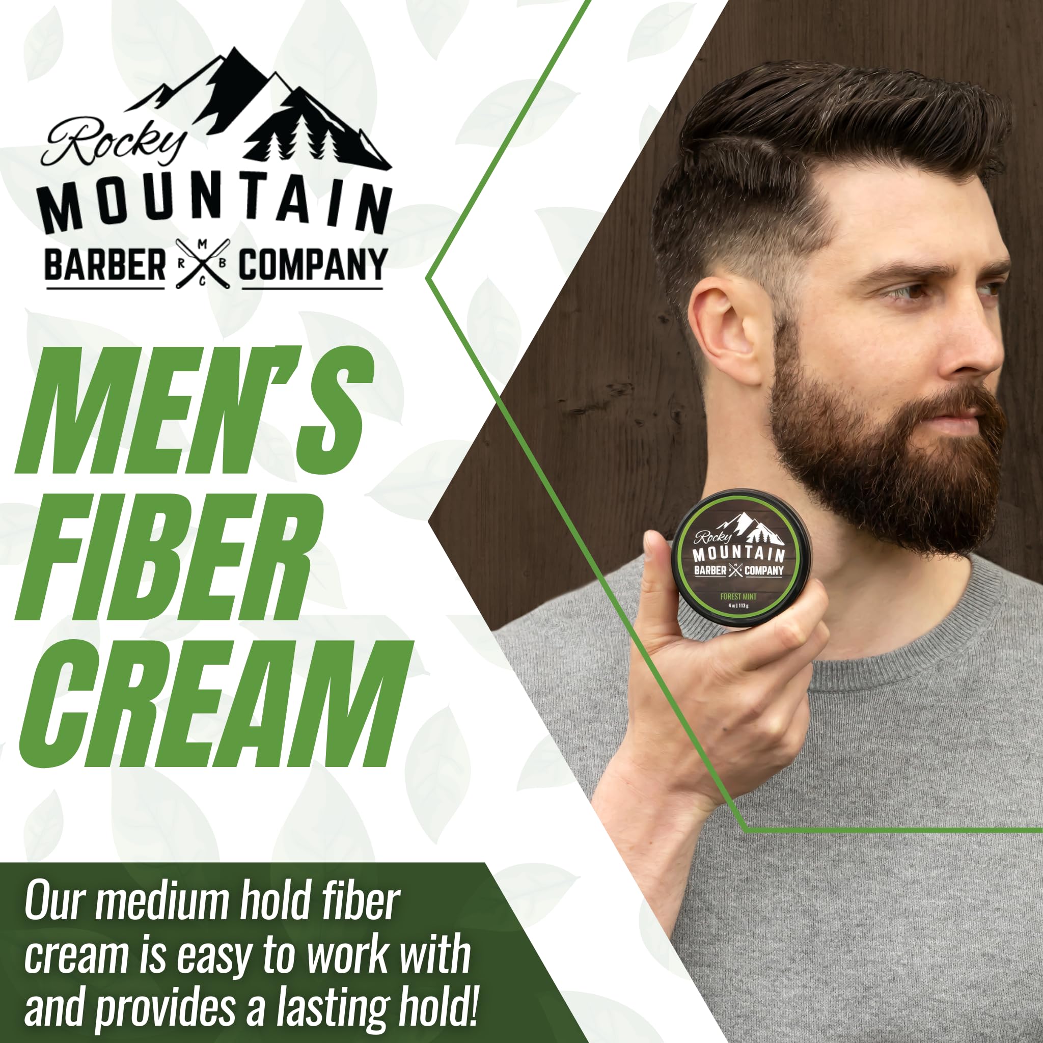 Rocky Mountain Barber Crème Fibre Cheveux Homme - Application fluide adaptée à tous types.