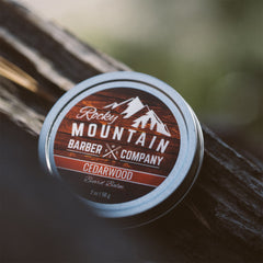 Ingrédients simples du baume barbe Rocky Mountain Barber sans artifices