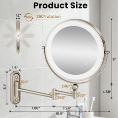 Miroir Rococollos 1X/30X, agrandissement pour détails fins et rasage précis.
