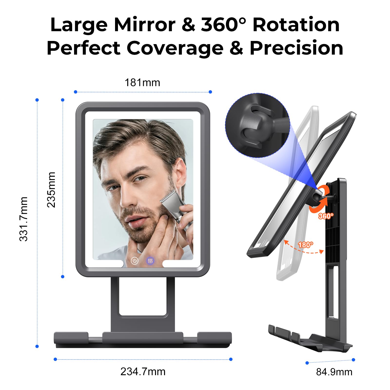 Rocollos miroir douche étagère de rangement pratique pour accessoires