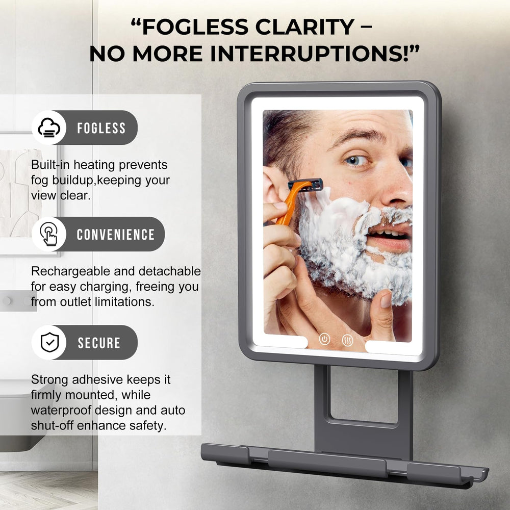 Rocollos miroir douche rotation à 360° pour viser facilement toutes les zones