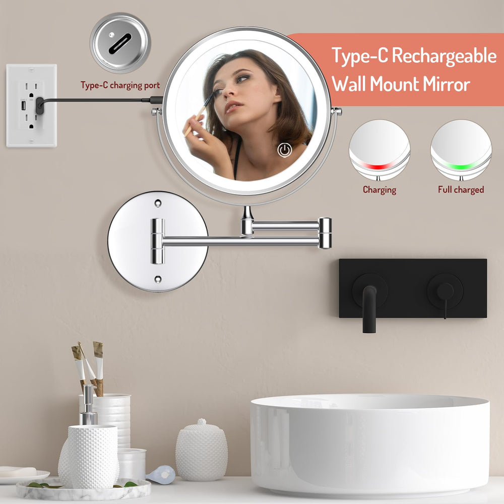 Miroir Rocollos avec éclairage à 3 couleurs, adapté à tout maquillage.