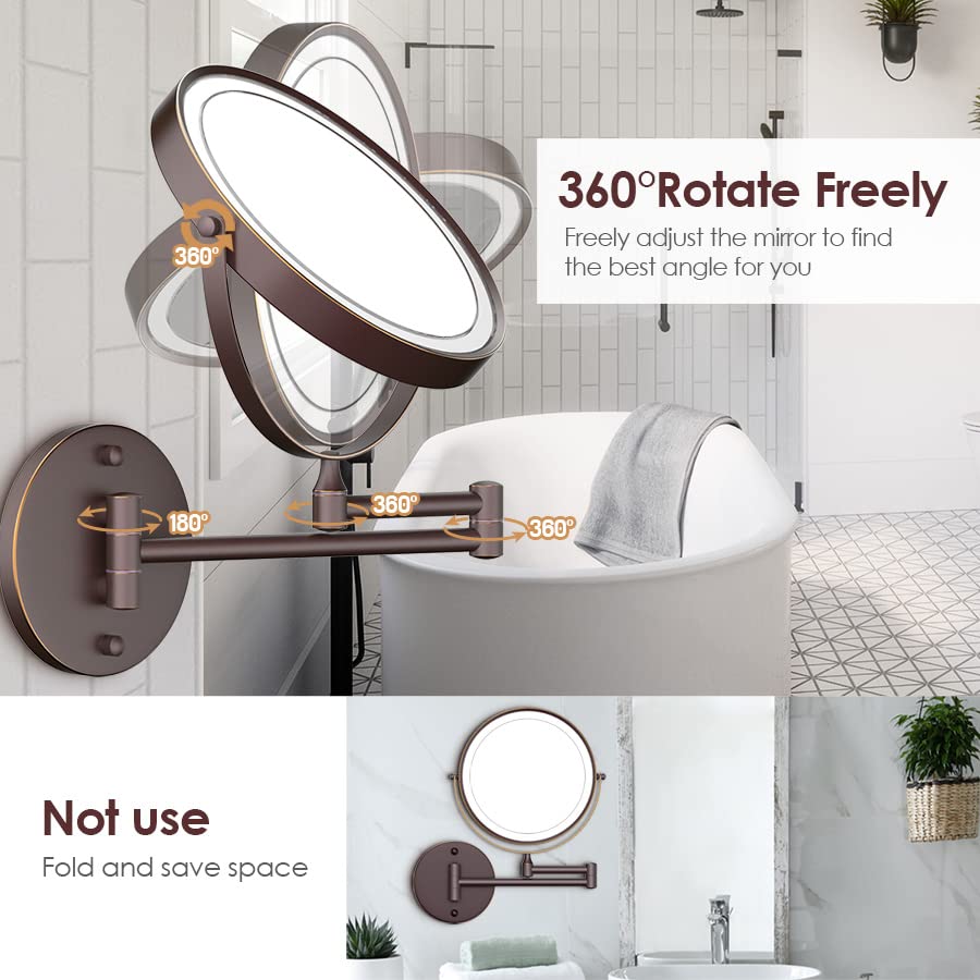 Rocollos miroir rechargeable, batterie Type-C pratique