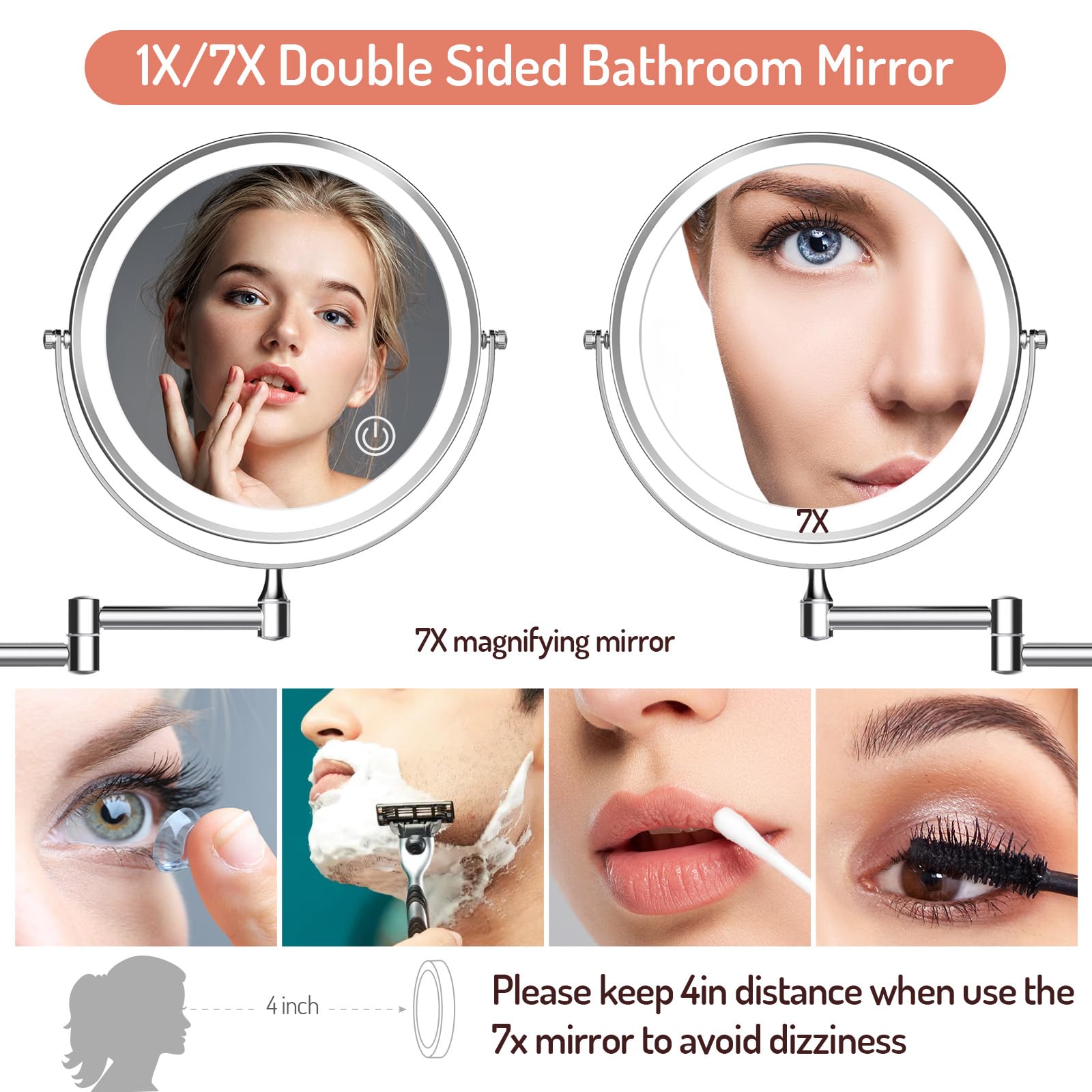 Miroir Rocollos pivotant à 360°, angle personnalisé pour un alignement parfait.