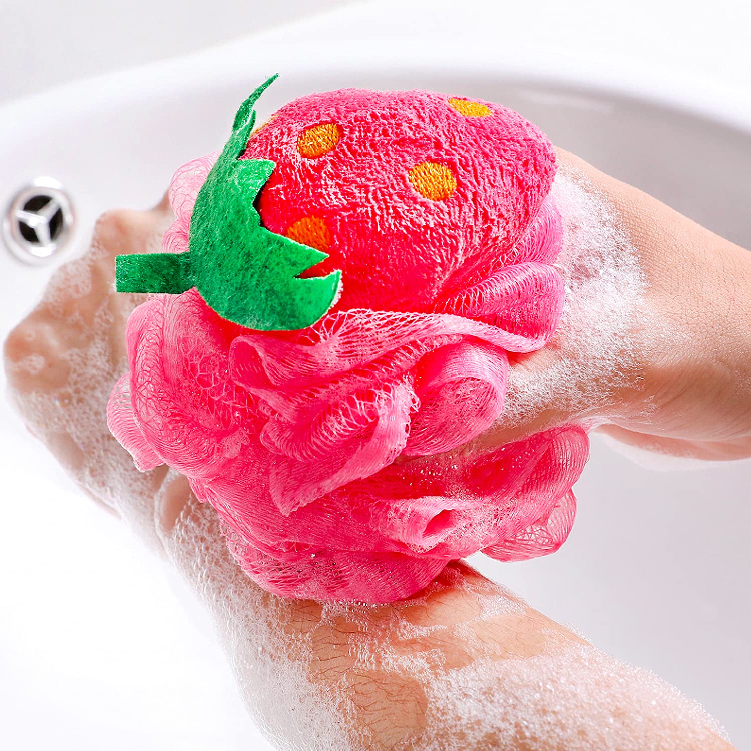 Rocotus ensemble-poufs-douche-maille, 4 pièces, cadeau idéal.