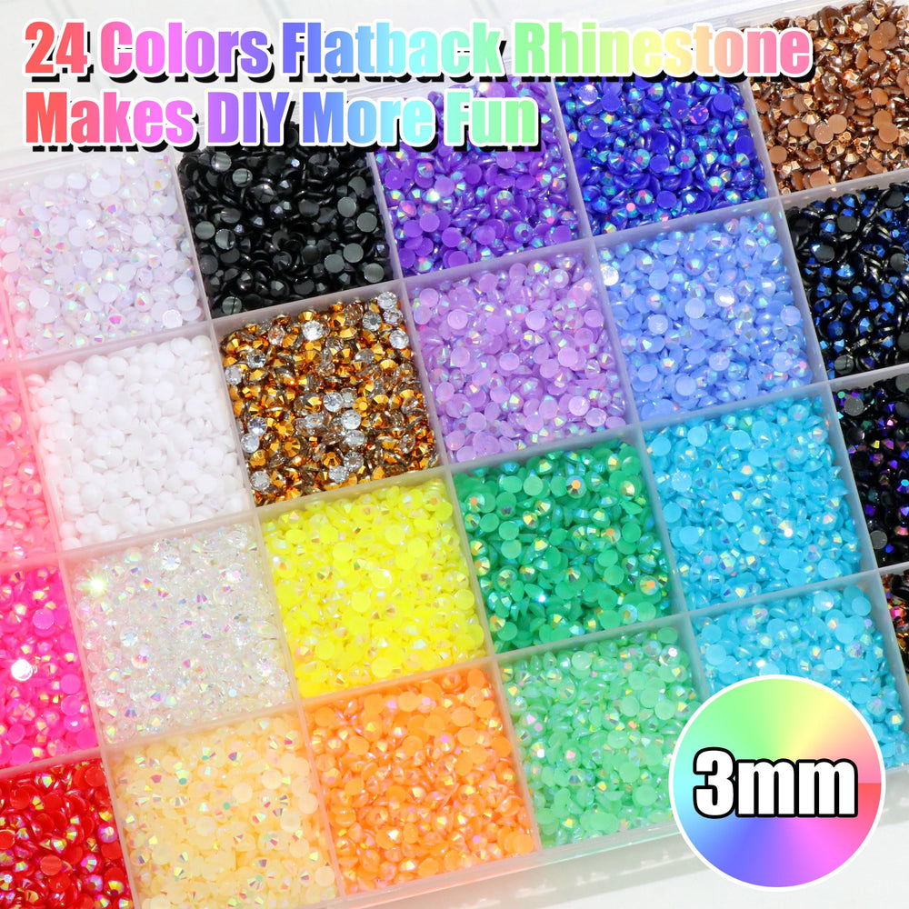 RODAKY strass AB 3mm colorés scintillants pour décor