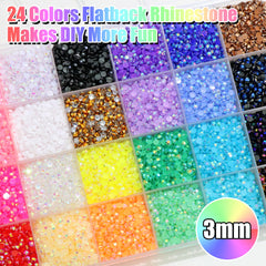 RODAKY strass AB 3mm colorés scintillants pour décor