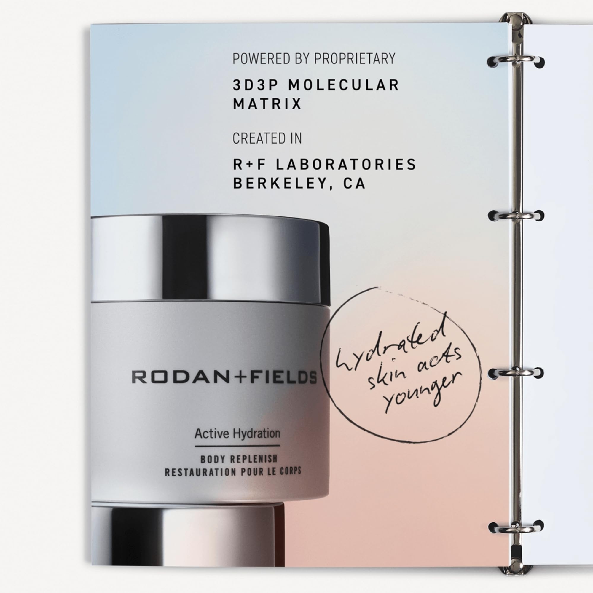 RODAN + FIELDS Active Hydration Body Replenish, peau douce apres chaque soin.