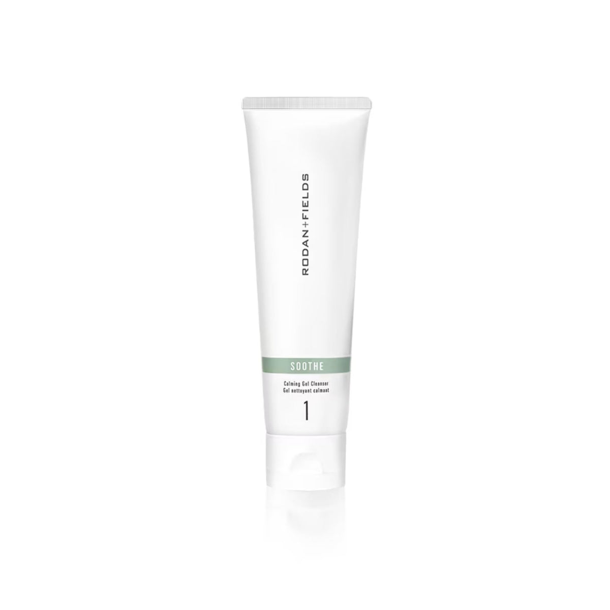 Rodan + Fields Soothe Gel Nettoyant – bouteille claire, nettoyage doux pour peau sèche.