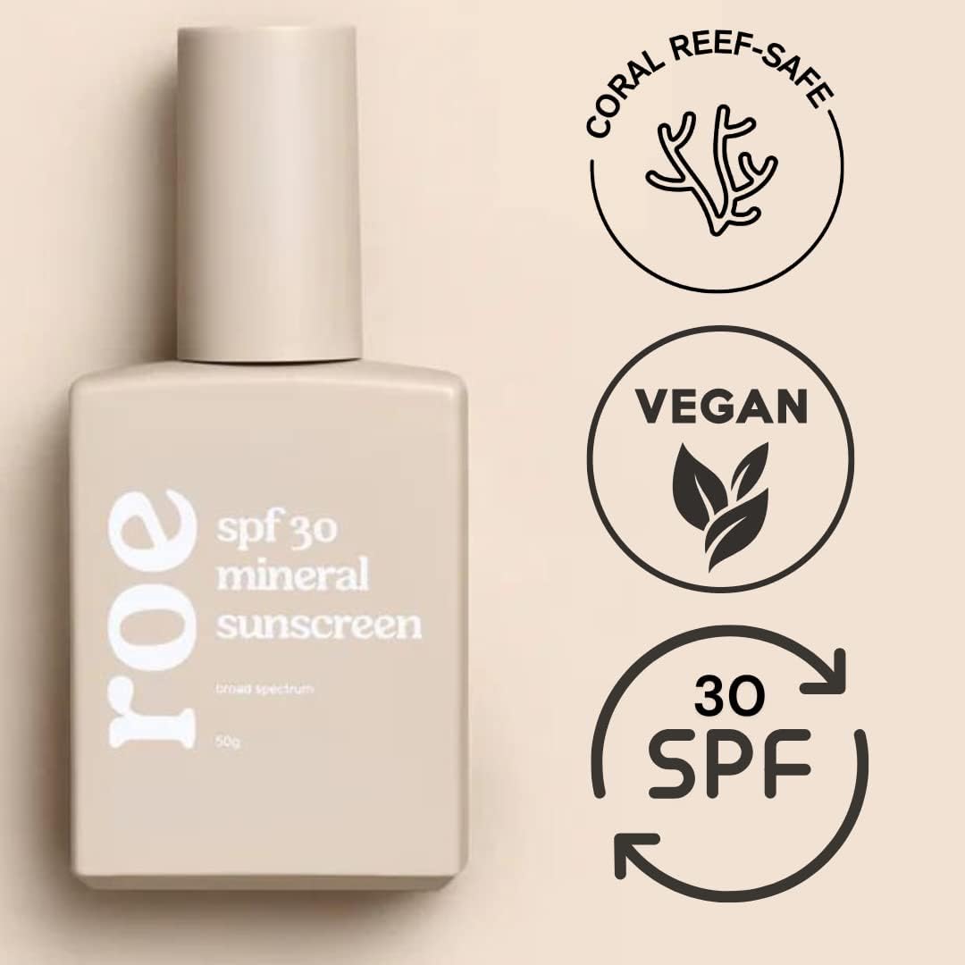 Ingrédients nourrissants sans parabènes pour Roe Wellness Bébé Minéral SPF30.