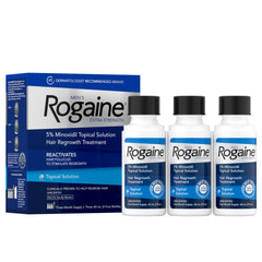 Rogaine 5% Minoxidil – bouteille de 2 oz pour une repousse potentielle.