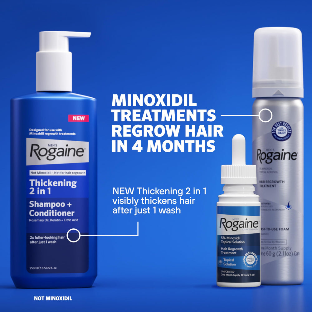 Rogaine 5% Minoxidil – usage quotidien facile à intégrer à votre rituel.