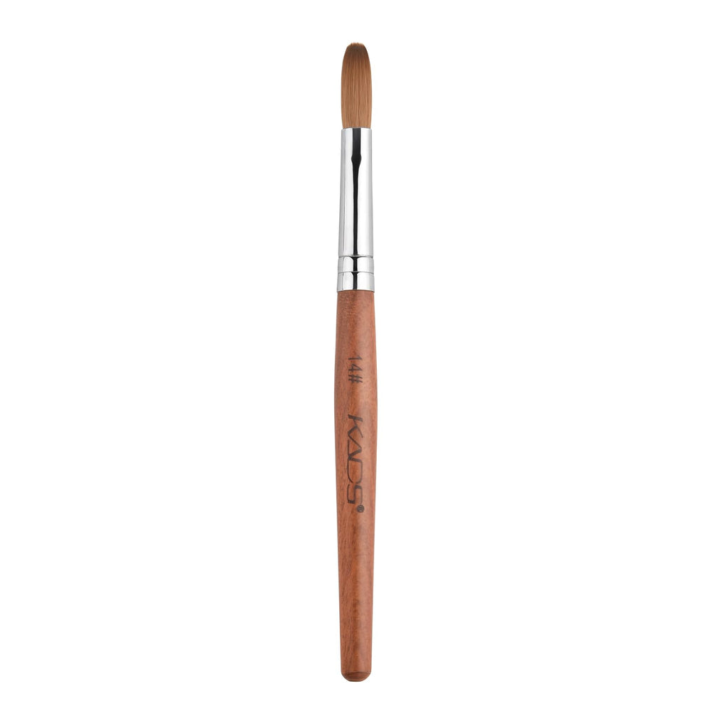 Brosse Rolabling pour ongles avec poils kolinsky sable et manche bois rouge, prise précise