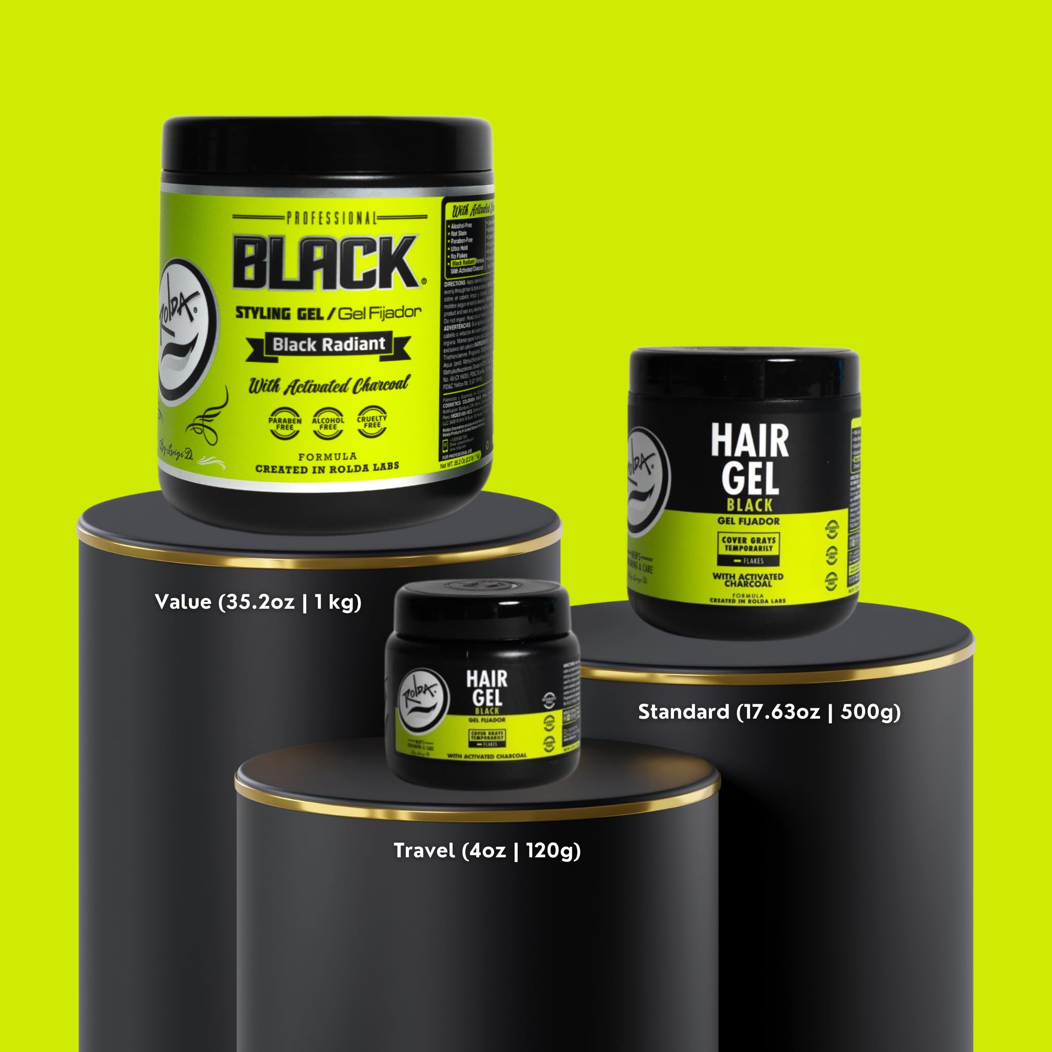 Rolda Gel Noir pour hommes – cheveux humides pour toucher naturel