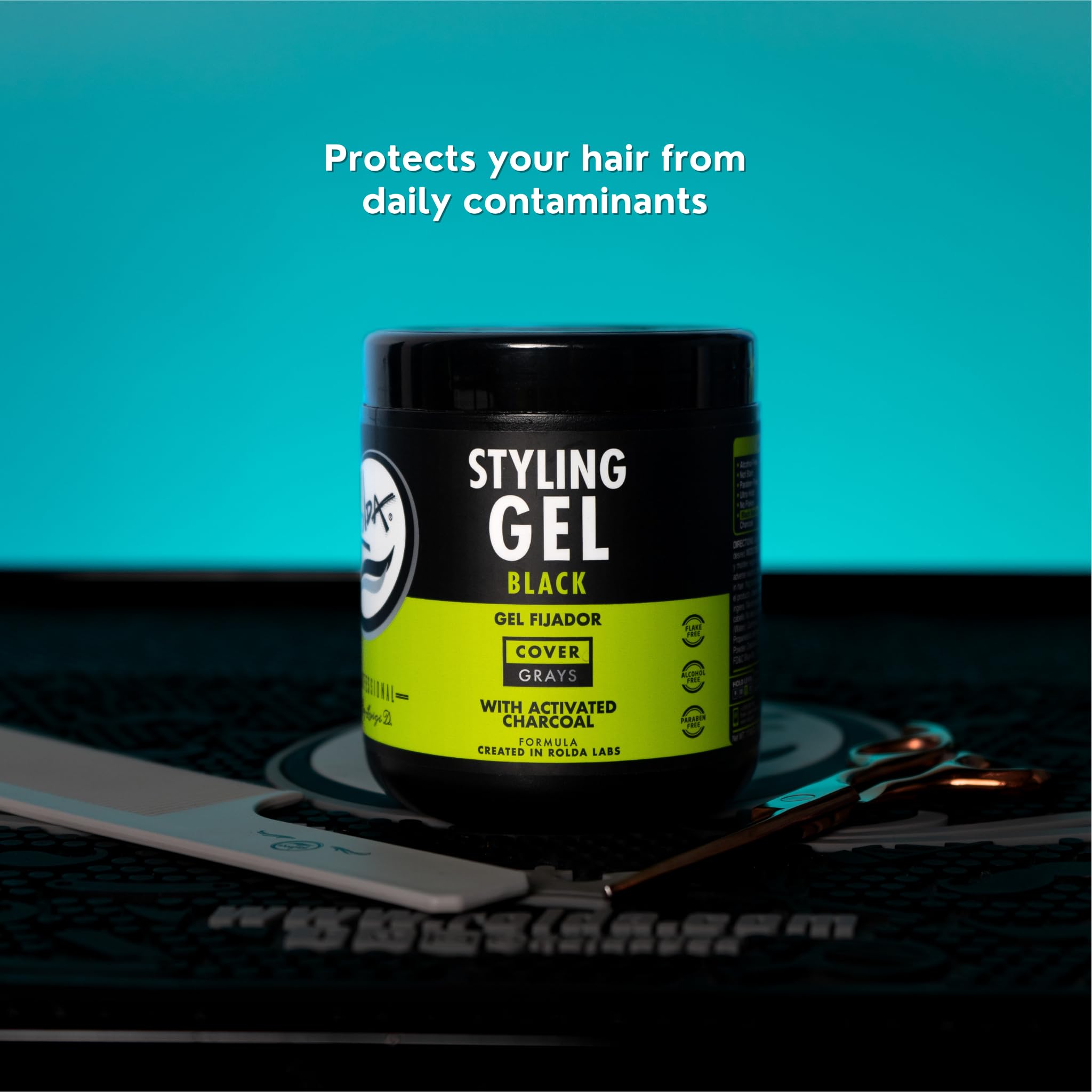 Rolda Gel Noir pour hommes – coiffage définition sans effort
