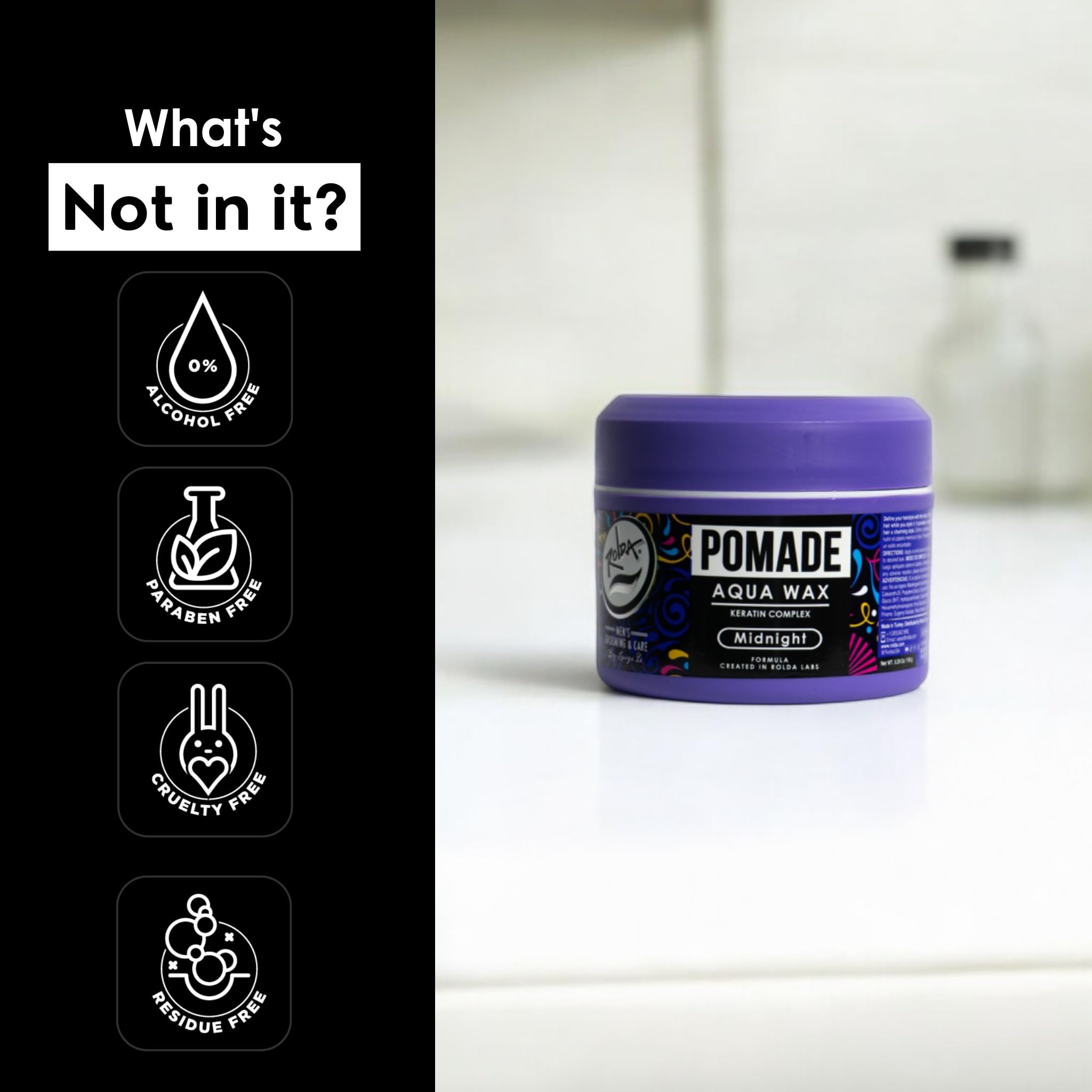 Coiffure quotidienne avec Rolda Midnight Pomade pour un look soigné