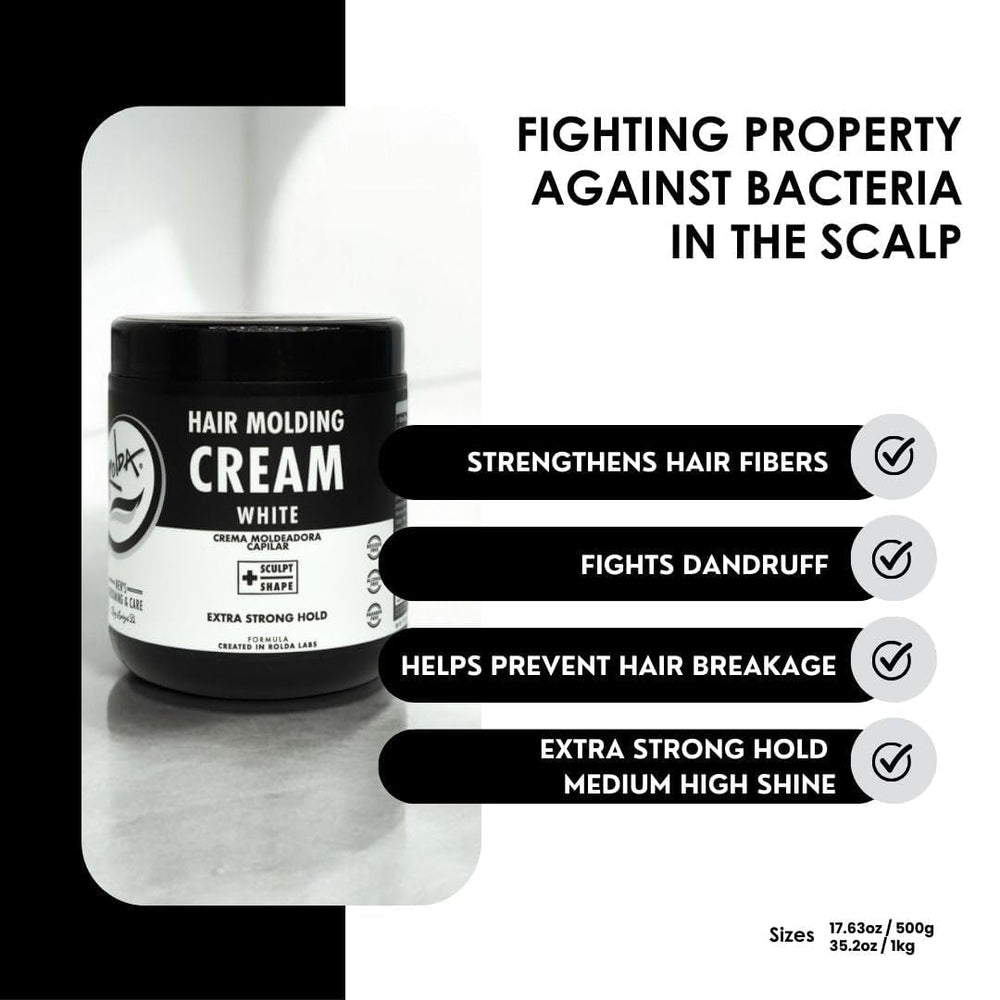 Rolda White Molding Hair Cream with natural finish and medium shine on styled hair