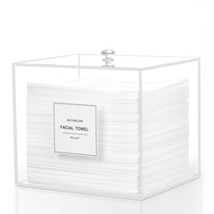 Rolheit boîte acrylique transparente pour serviettes visage, rangement clair et pratique