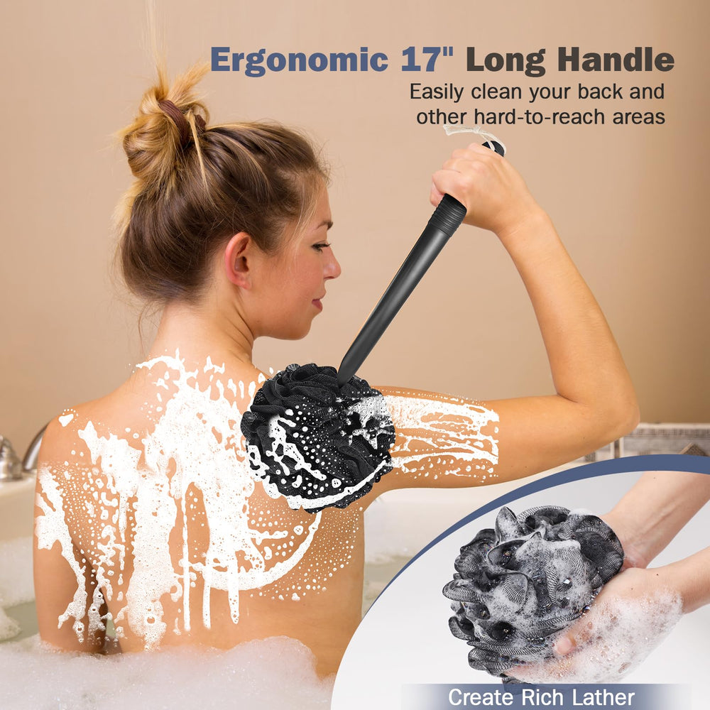 ROLIZOE ensemble éponge maillée et gant sur manche – lavage confortable.
