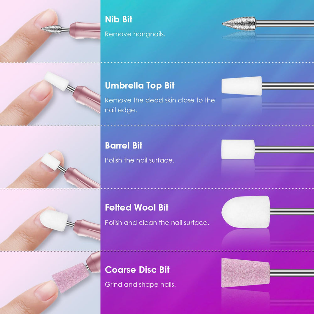 Rolokit mèches ponçage surface ongles: préparation parfaite.