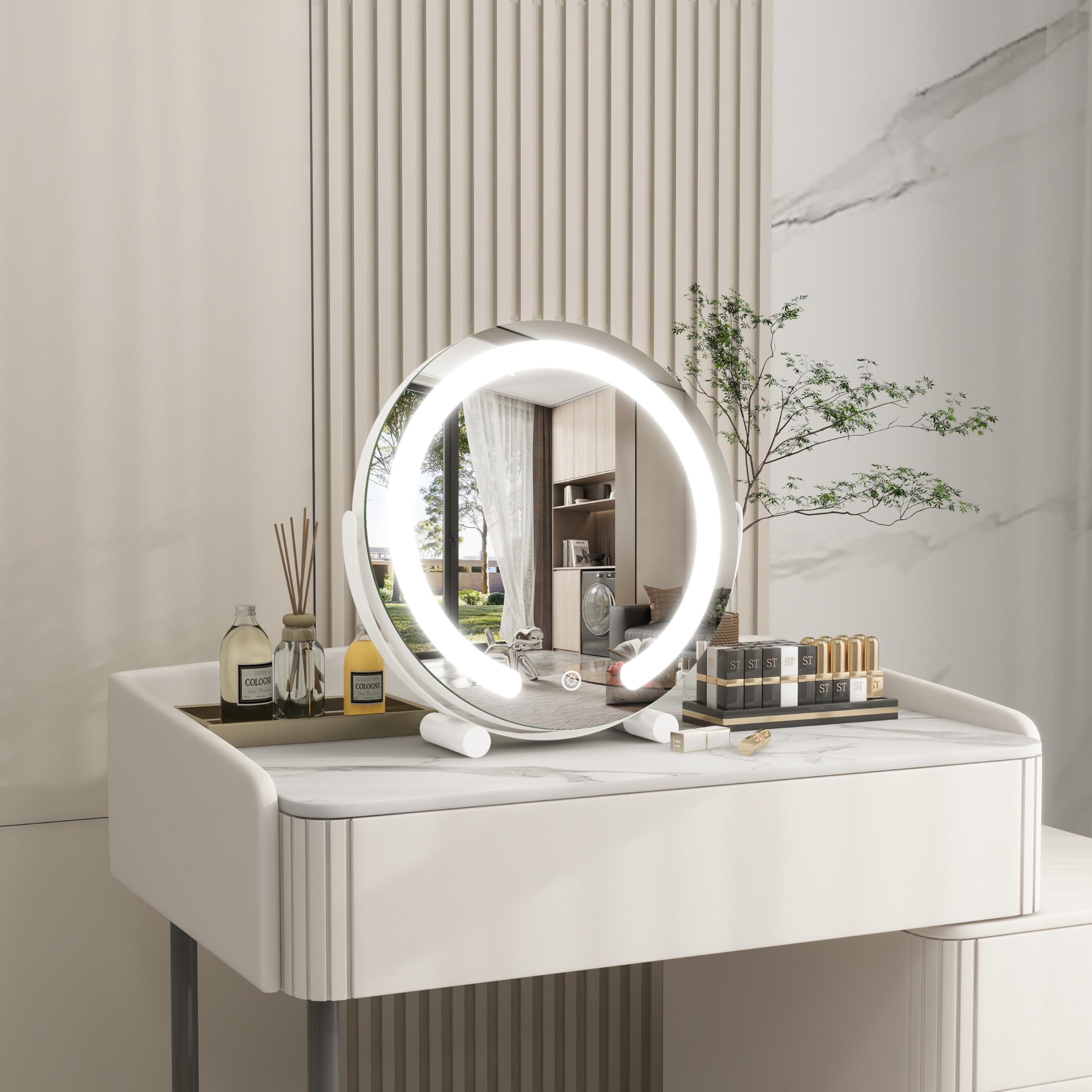 Éclairage personnalisable roLOVE, rendu plus naturel pour le maquillage.