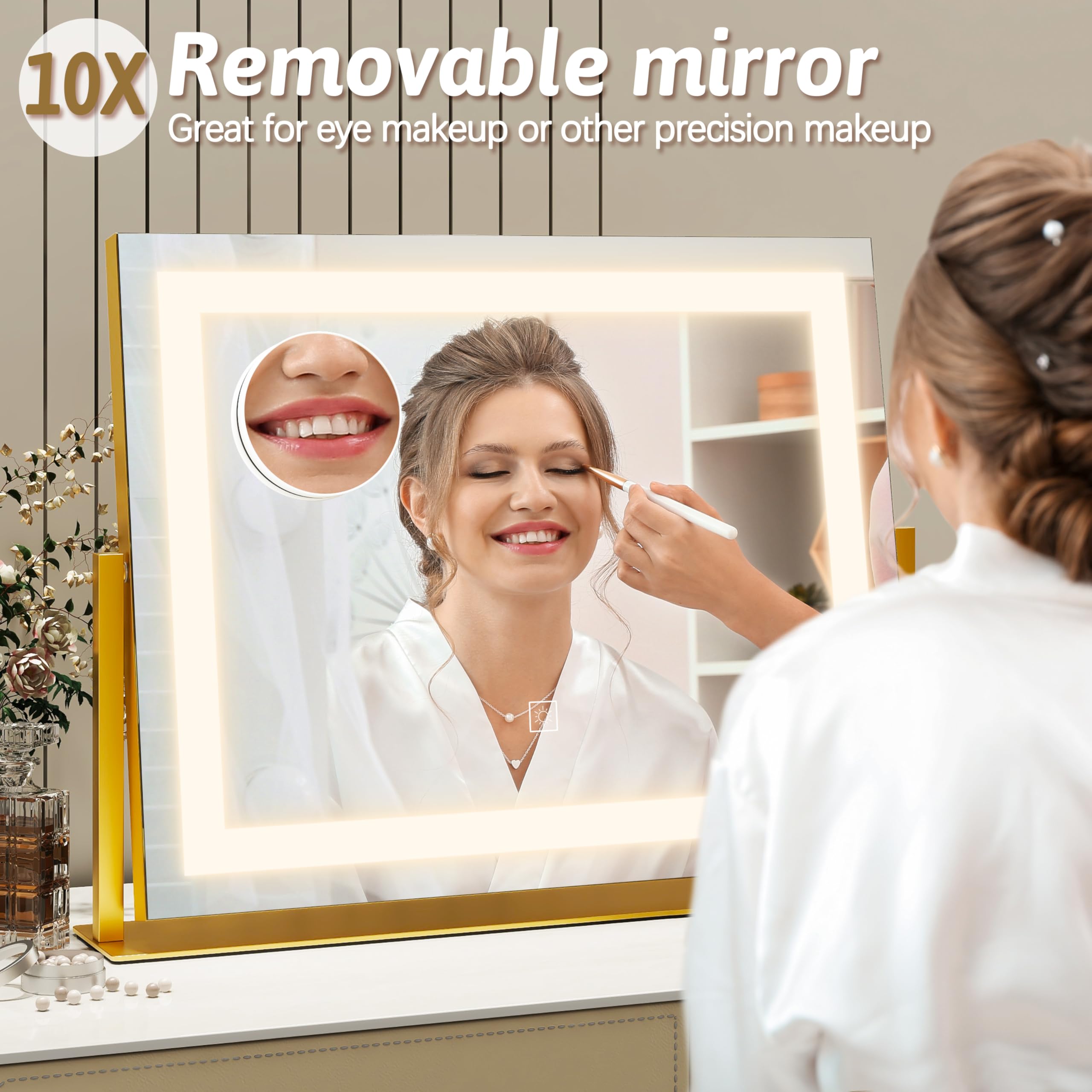 ROLOVE installation facile garantit un montage stable sur bureau ou coiffeuse.